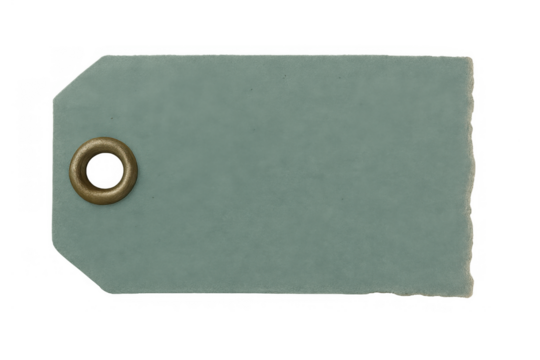 Blank vintage paper tag with grommet and torn edge, a retro style design element for price, sale and message concepts