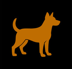 Simple Dog Silhouette Vector Icon