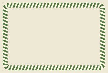 Obraz premium Marco rectangular festivo con borde de rayas verdes y esquinas redondeadas