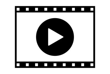 Icono de preproducción de video en tira de película 