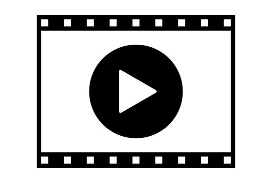 Icono de preproducci&oacute;n de video en tira de pel&iacute;cula 