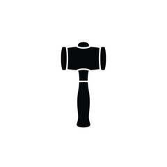 Black silhouette of a mallet on white background hammer