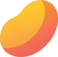 Gradient Jelly Bean Shape in Yellow and Reddish Orange Vector Illustration