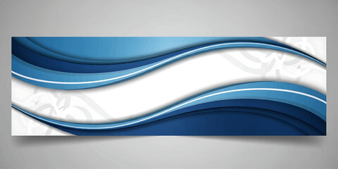 Abstract blue wave design vector illustration set for business cards and dynamic flowing banner templates