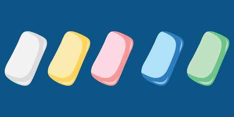 Healthy chewing gum set, mint treats. Sugarless gum pack illustration, wellness gum. Gum health set, fresh breath chews