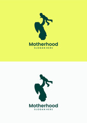 Minimalist Motherhood Logo with Abstract Mother and Child Symbol