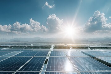 China leads the world in renewable energy with its booming solar panel exports, showcasing vast fields of solar panels under a bright sun