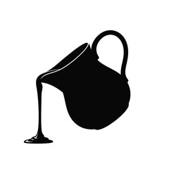 Black silhouette of a pitcher pouring liquid vector