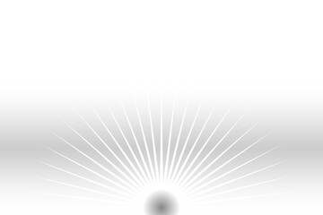 Abstract light grey sunburst radial gradient effect isolated on transparent background