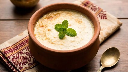 cream of yogurt with mint