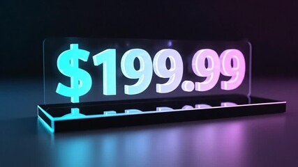 Affordable price tag concept with a bright $199