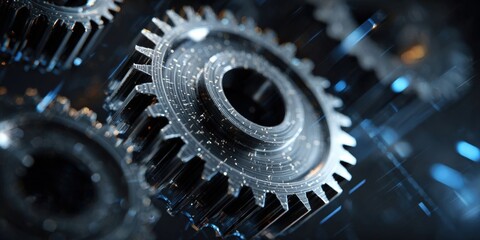 Abstract Gear Wheel Mechanism on Technology Background