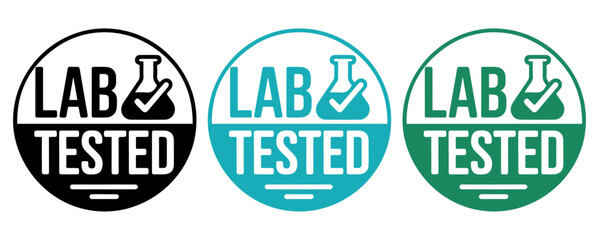 Lab tested badge set, Lab tested stamp set, Lab tested seal set