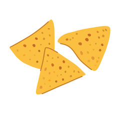 Nachos Chips in Hand-Drawn Style for Snack Illustration Set
