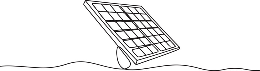 Continuous one line drawing of solar panel. Single line drawing illustration of renewable energy solar panel. one line Icon drawing © MofajjolHossen