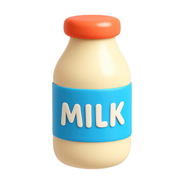 PNG Colorful cartoon milk bottle illustration.