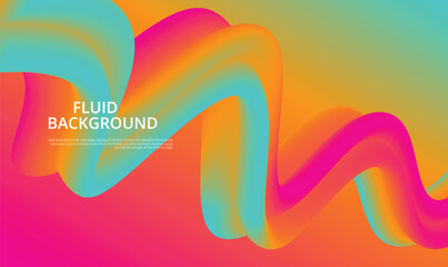 Fototapeta premium Vibrant abstract fluid background with dynamic wavy shapes in a colorful gradient of pink, orange, blue, and green, creating a modern artistic design