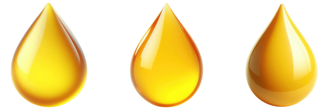 Yellowish droplet on white background. Oil drop or similar thing.