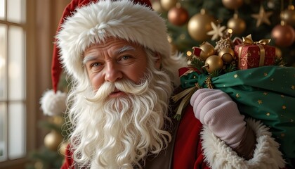 Santa Claus with gift sack