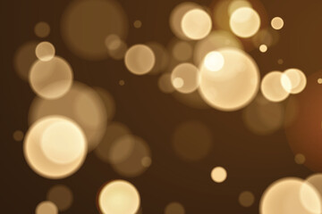 Sparkling golden particles, glowing bokeh lights isolated on dark transparent background	
