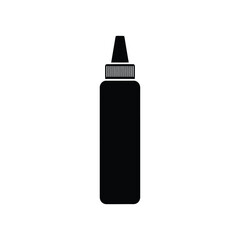 Black silhouette of a squeeze bottle with cap vector