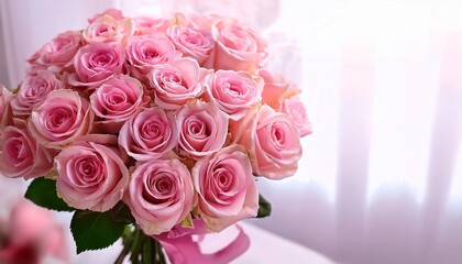 Obraz premium Beautiful Pink Roses Bouquet
