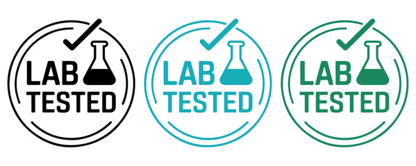 Lab tested badge set, Lab tested stamp set, Lab tested seal set
