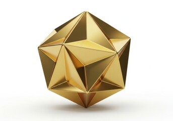 Abstract golden geometric shape representing success and wealth