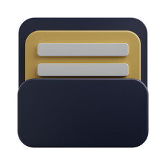 3D Folder Icon &mdash; File, Document, Directory, Storage Symbol