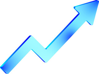 A vibrant blue arrow pointing upwards symbolizing growth and positive direction