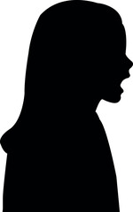 a girl head silhouette vector