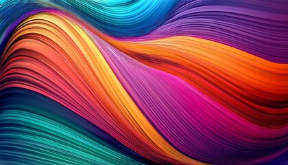 Abstract Gradient Waves Of Vibrant Pink Purple Teal Blue And Orange Hues Background Color