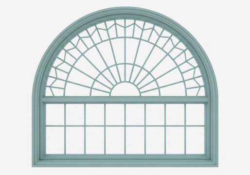 Architectural arched window with fanlight detail for renovation projects
