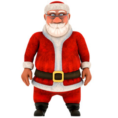 3d render santa claus character standing with transparent background