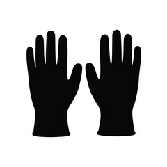 Black silhouette of two open hands wearing gloves vector