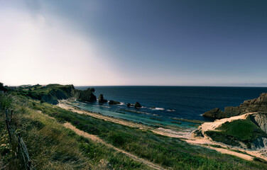 Broken coast at Liencres Cantabria. Rock formations