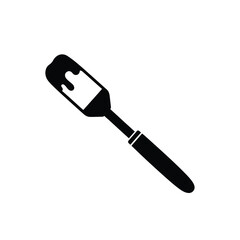 Black spatula with white icing dripping vector