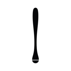 Black spoon silhouette on white background utensil