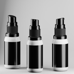 Three Airless Pump Bottle Mockup Set