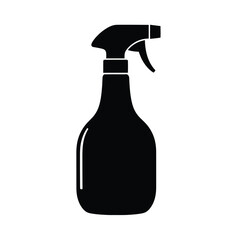 Black spray bottle silhouette on white background cleaner 1