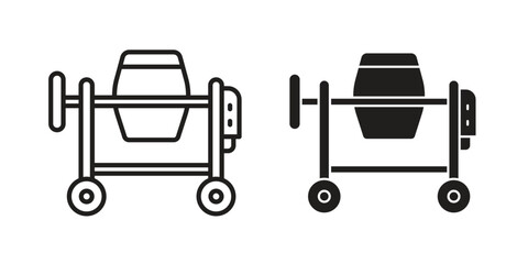 cement mixers icon line illustration background. icon concept vector