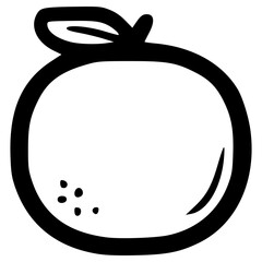 doodle orange fruit illustration hand drawn outline vector