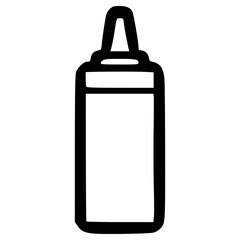 doodle container or bottle ketchup illustration hand drawn outline vector