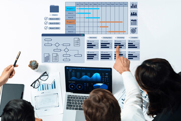 Gantt chart displaying project timelines, task progress, and workflow management in a business dashboard interface Parse