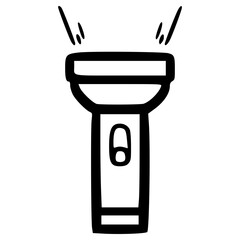 doodle flashlight illustration hand drawn outline vector