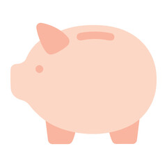 Piggy Bank Color Vector Icon for Savings & Budgeting