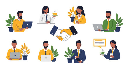 Diverse teamwork and communication concept with professionals in office setting