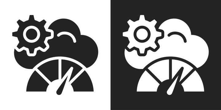 Throughput Icon In Black And White Glyph Style