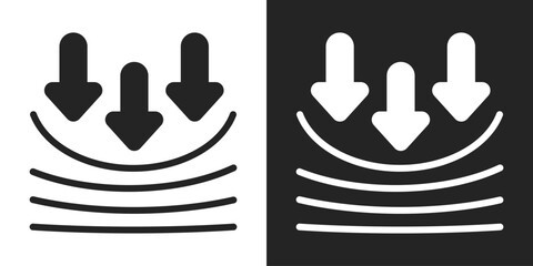 Elasticity Icon In Black And White Glyph Style