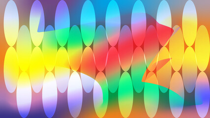 Abstract rainbow gradient overlay with vertical oval shapes